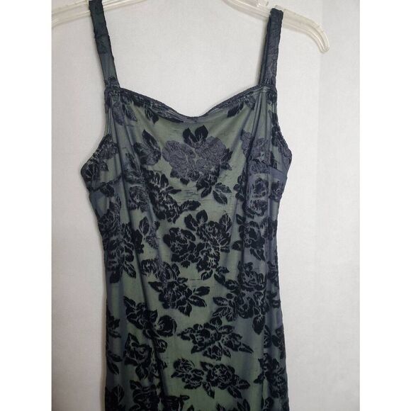 Vintage Y2K Rampage Made in USA Velvet Burnout Floral Whimsygoth Maxi Slip Dress - Picture 4 of 12